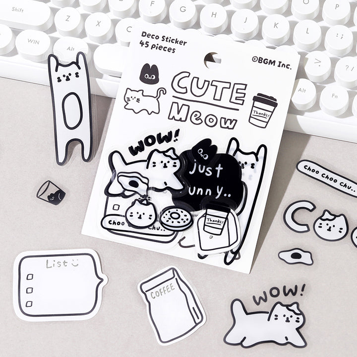 BGM Deco Sticker Mix Seal: YURUKU IKO-YO! - Cat — in use