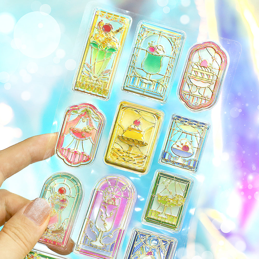 BGM Kyururun Seal: Café à la Mode Stained Glass — side view