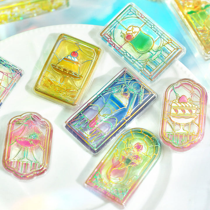 BGM Kyururun Seal: Café à la Mode Stained Glass — detail view