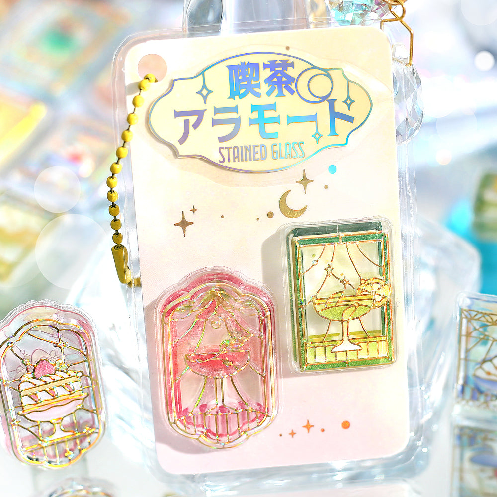 BGM Kyururun Seal: Café à la Mode Stained Glass — with packaging