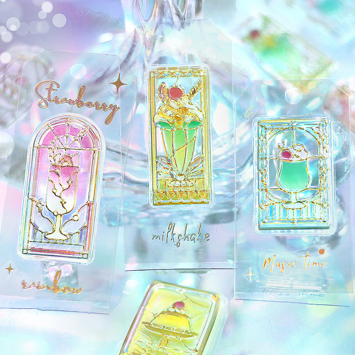 BGM Kyururun Seal: Café à la Mode Stained Glass — angle view