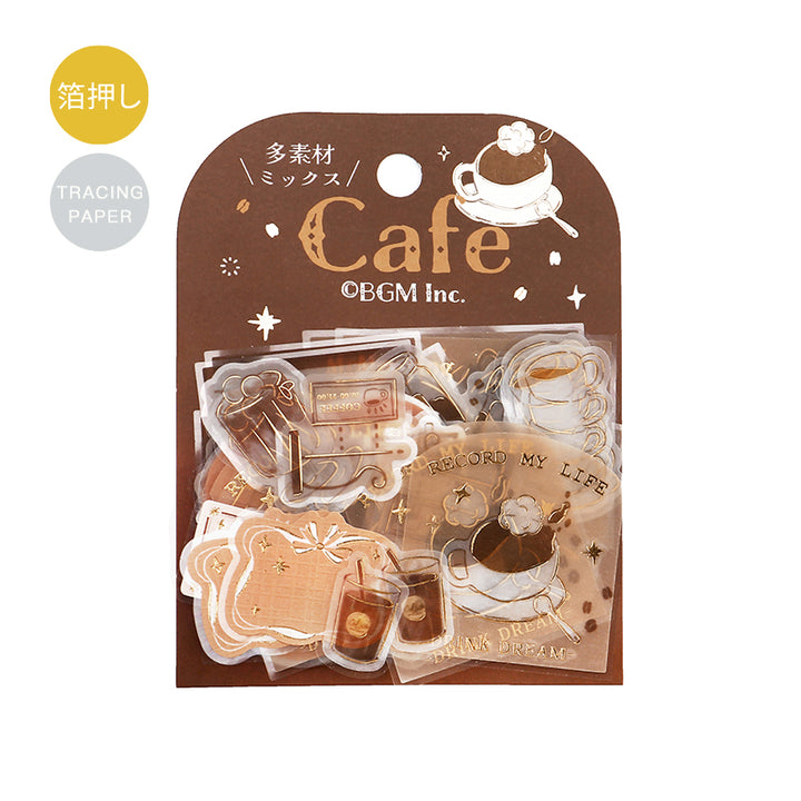 BGM Tracing Paper Seal: Holiday Shopping - Cafe — side view