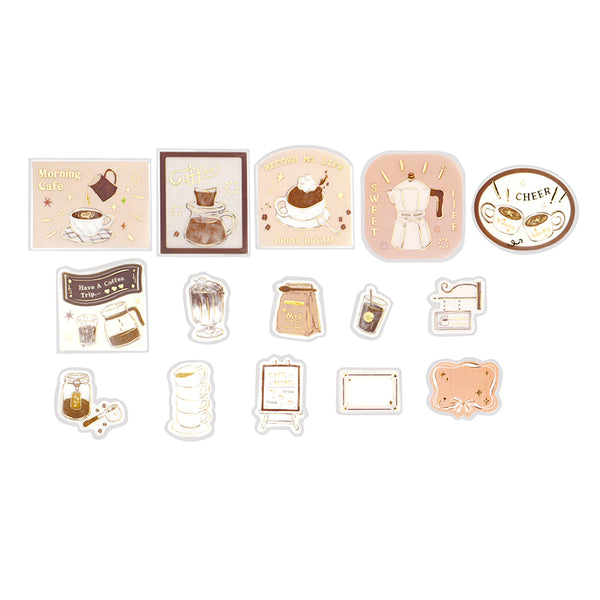 BGM Tracing Paper Seal: Holiday Shopping - Cafe — front view