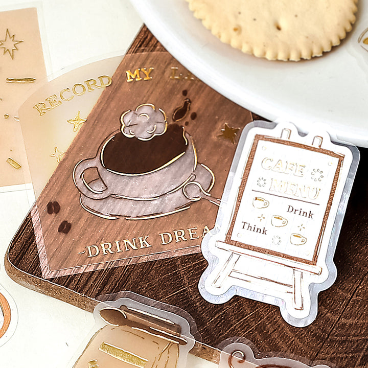 BGM Tracing Paper Seal: Holiday Shopping - Cafe — detail view
