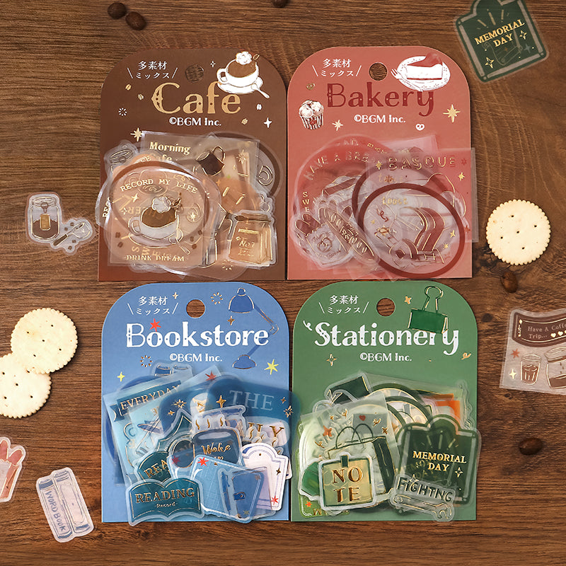 BGM Tracing Paper Seal: Holiday Shopping - Cafe — angle view