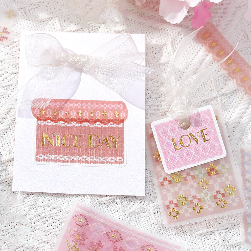 BGM Tracing Paper Seal: Nordic Knitting - Pink — with packaging
