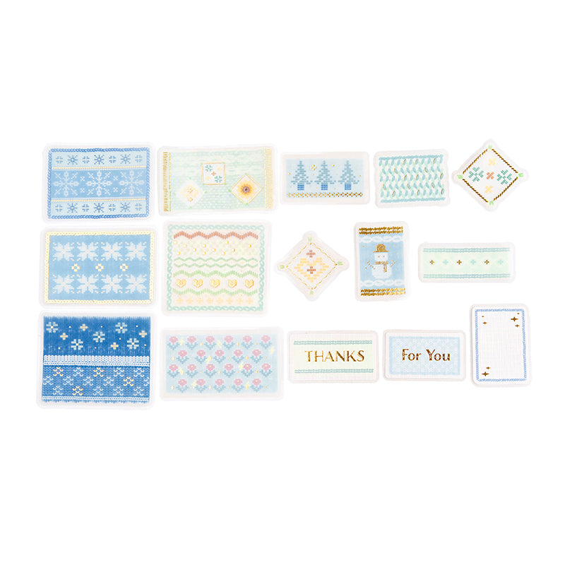 BGM Tracing Paper Seal: Nordic Knitting - Blue — front view