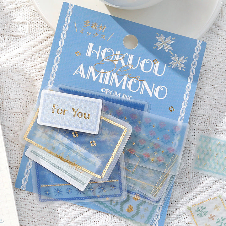 BGM Tracing Paper Seal: Nordic Knitting - Blue — with packaging