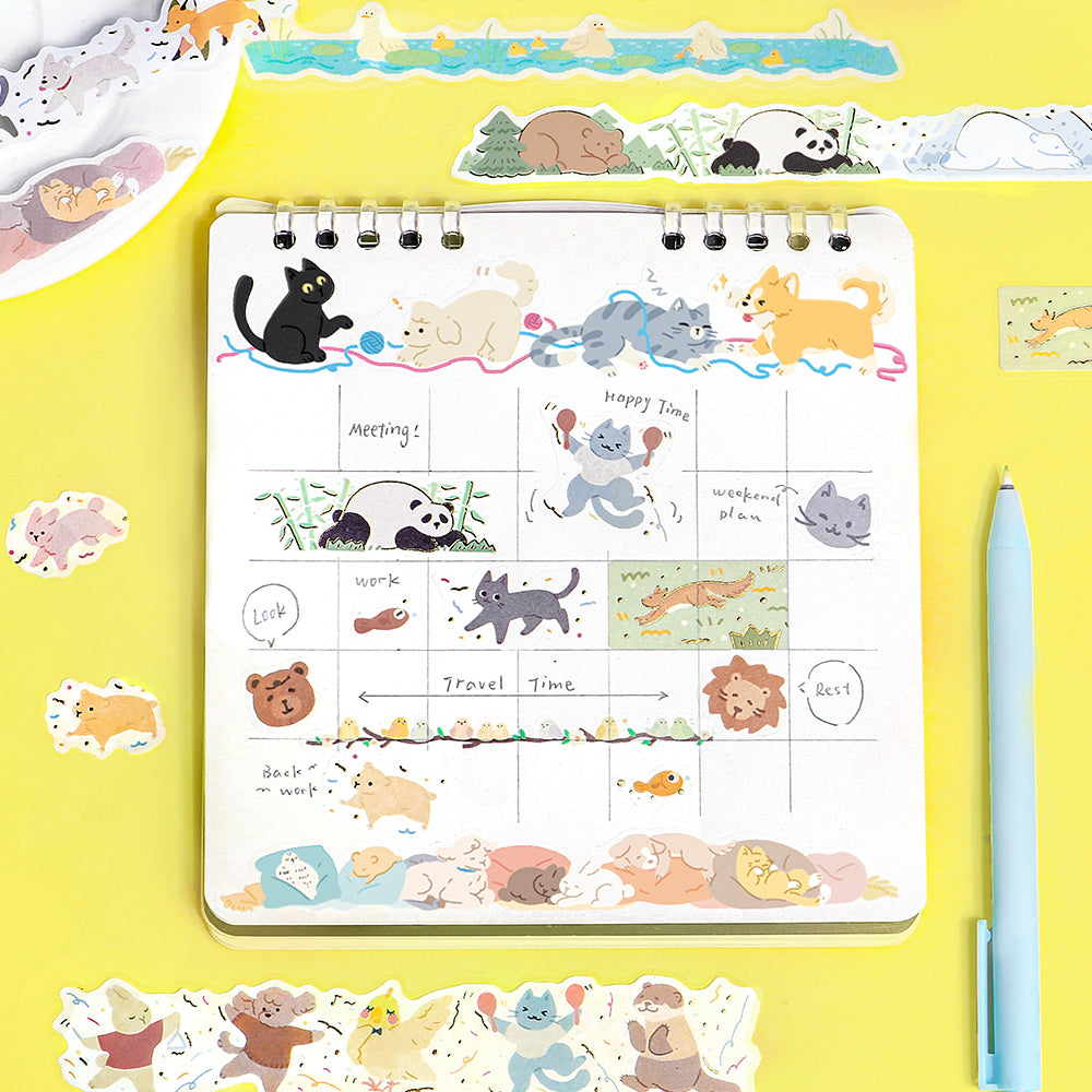 BGM Deco Sticker Ligne Seal: Ligne - Animal Friends — with packaging