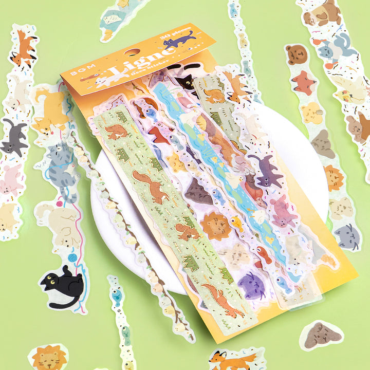 BGM Deco Sticker Ligne Seal: Ligne - Animal Friends — in use