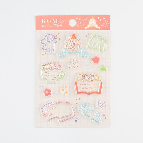 BGM Clear Stamp: Diary - Fluffy Land Animals — side view