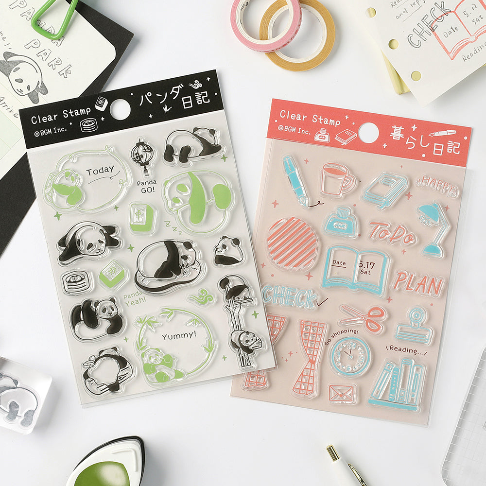 BGM Clear Stamp: Diary - Panda Diary — detail view
