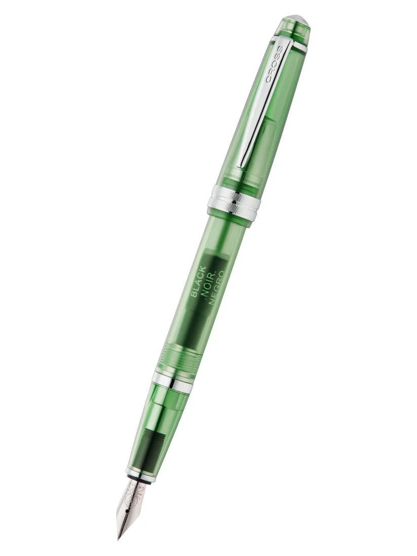 Cross Bailey Light™ Translucent Green Resin Extra-Fine Nib Fountain Pen — Cross fountain pen — precision nib writing instrument, at Cityluxe Singapore stationery store