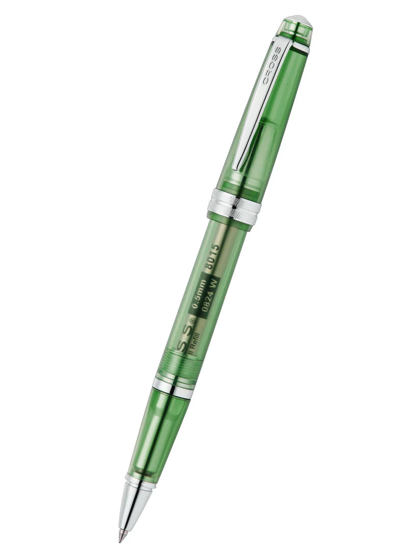 Cross Bailey Light™ Translucent Green Resin Rollerball Pen — Cross rollerball pen — fluid gel ink writing instrument, at Cityluxe Singapore