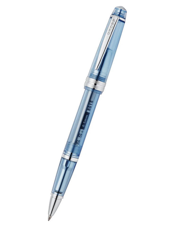 Cross Bailey Light™ Translucent Navy-Blue Resin Rollerball Pen — Cross rollerball pen — fluid gel ink writing instrument, at Cityluxe Singapore