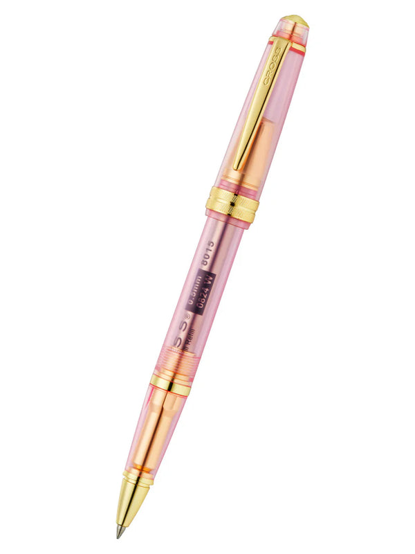 Cross Bailey Light™ Translucent Pink Sapphire Resin Rollerball Pen — Cross rollerball pen — fluid gel ink writing instrument, at Cityluxe Singapore