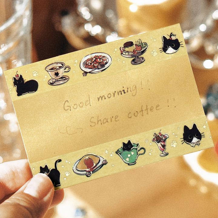 BGM Foil Stamping Masking Tape - Black Cat Cafe — with packaging
