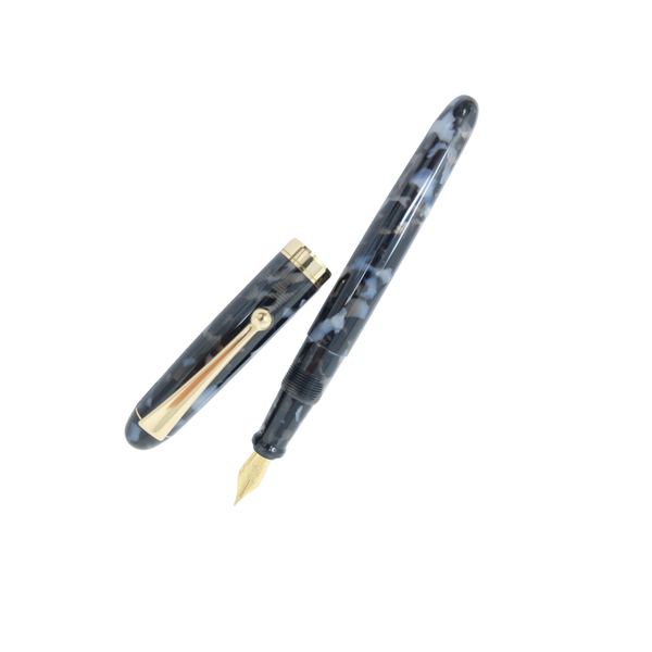 Onishi Hand Made Fountain Pen-Large Schmidt Steel in Black Light in the Dark — Onishi fountain pen — precision nib writing instrument, at Cityluxe Singapore stationery store