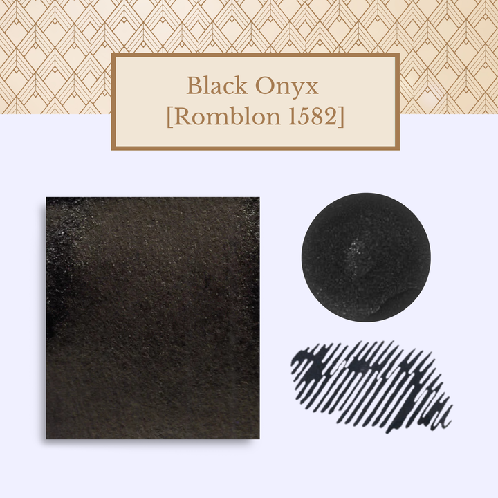 Vinta Inks 30ml Ink Bottle Black Onyx (Romblon 1582) — Vinta Inks fountain pen ink — premium bottled ink for writing, at Cityluxe Singapore