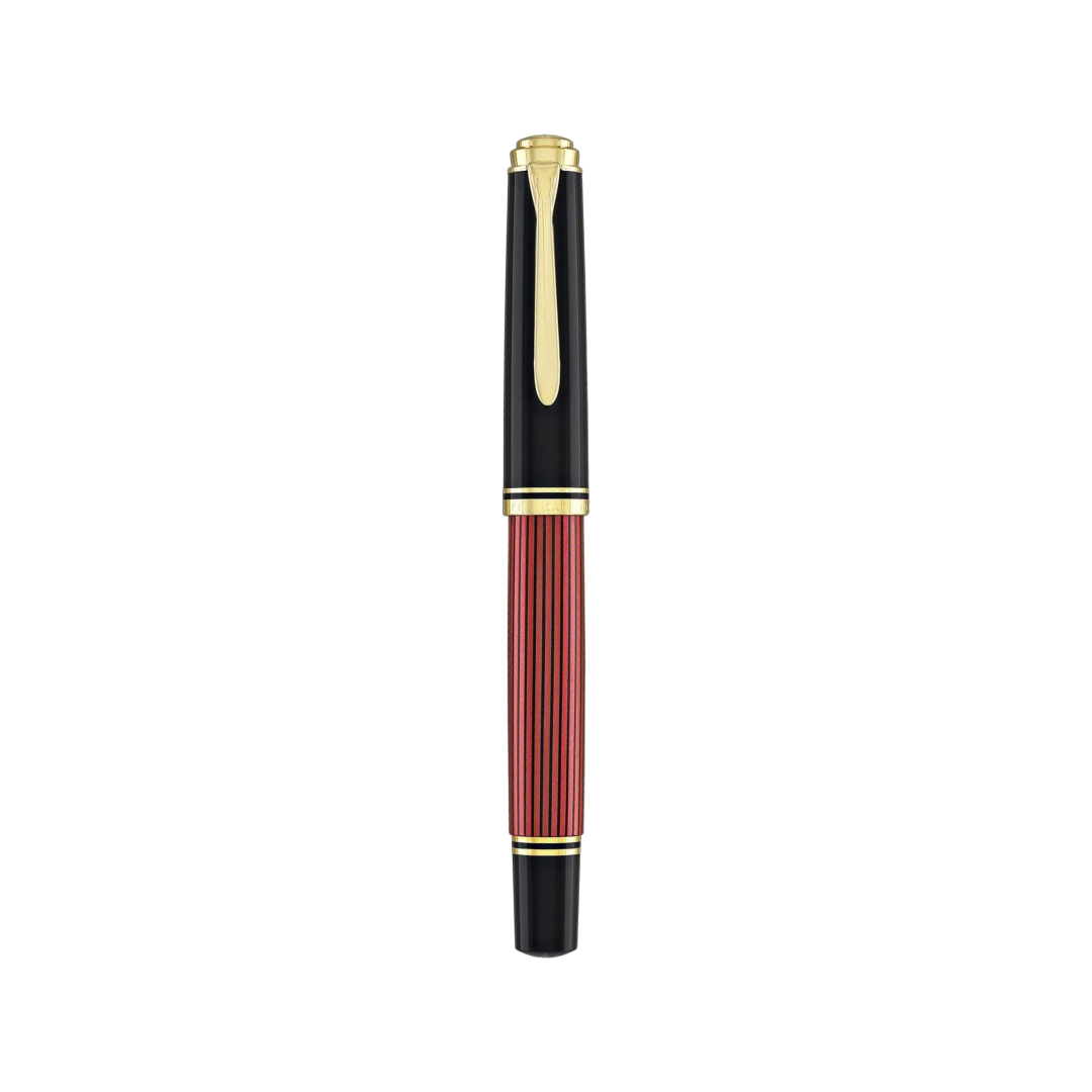 Pelikan Souveran M600 Fountain Pen - Black &amp; Red with Gold Trim (14K Gold) [Pre-Order] — with packaging
