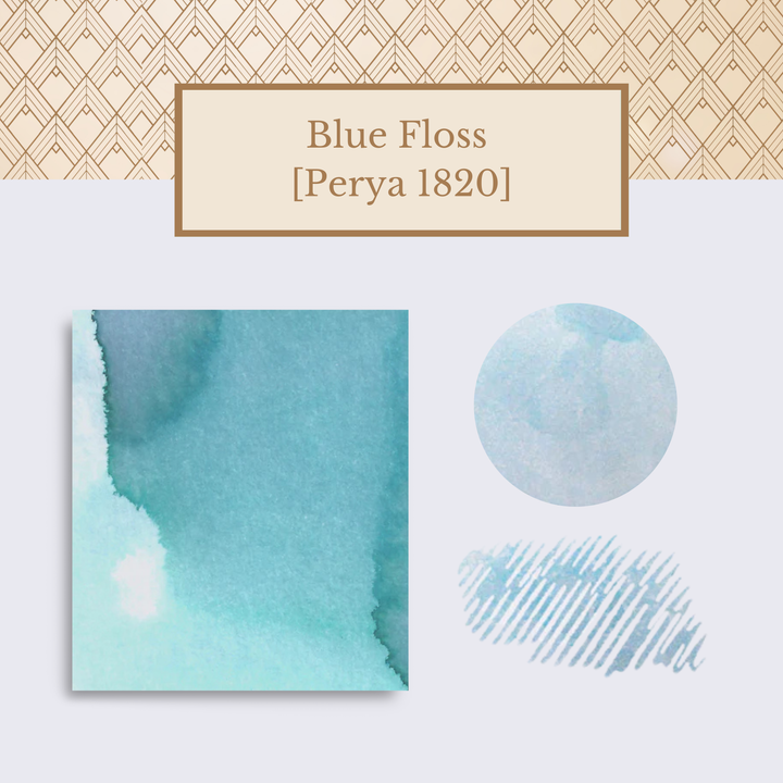 Vinta Inks 30ml Ink Bottle Blue Floss (Perya 1820) — Vinta Inks fountain pen ink — premium bottled ink for writing, at Cityluxe Singapore