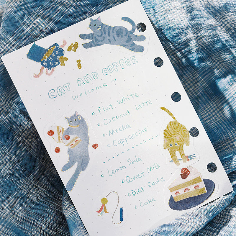 BGM Foil Stamping Flake Seal: Nyan Cafe - Blueberry — with packaging
