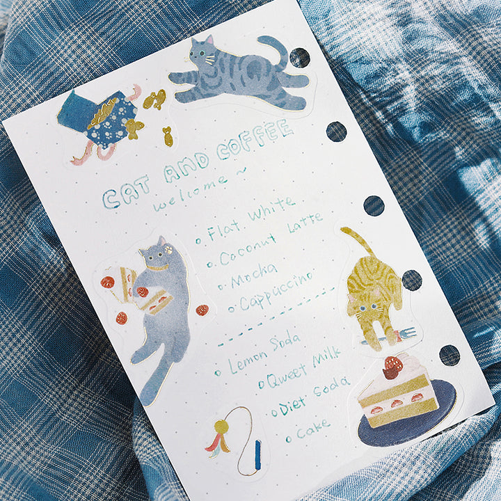 BGM Foil Stamping Flake Seal: Nyan Cafe - Blueberry — with packaging