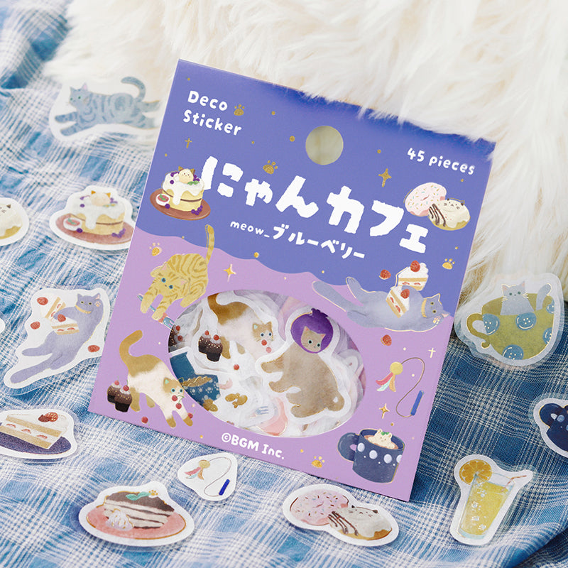 BGM Foil Stamping Flake Seal: Nyan Cafe - Blueberry — detail view