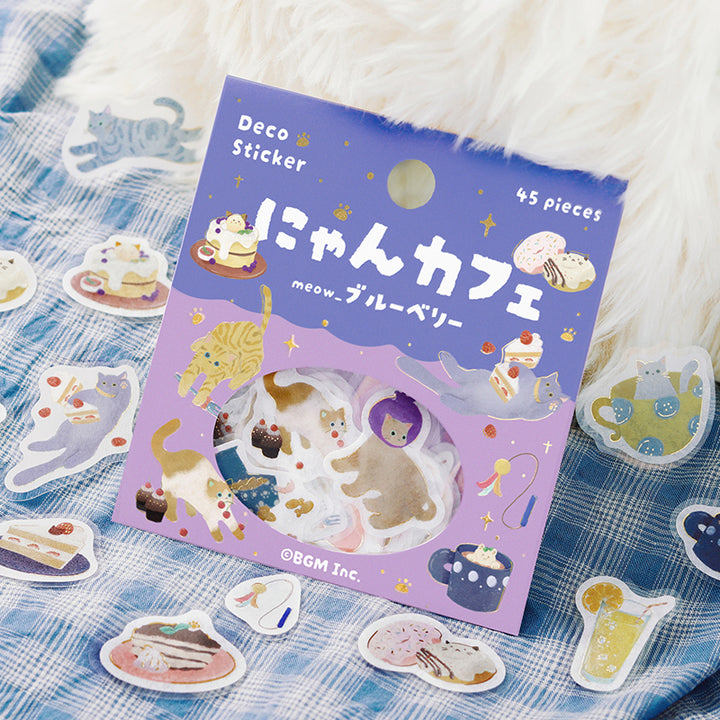 BGM Foil Stamping Flake Seal: Nyan Cafe - Blueberry — detail view