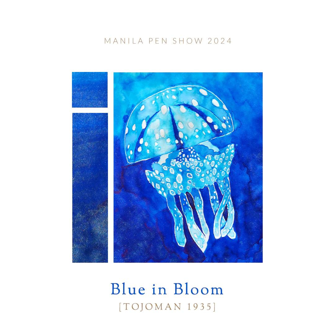 Vinta Inks 30ml Bottled Ink - Blue in Bloom [Tojoman 1935] — colour swatch on paper