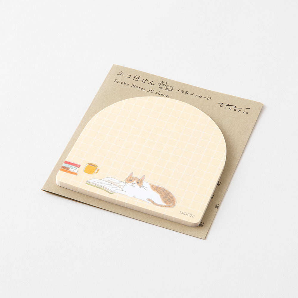 Midori Sticky Notes - Book and Cat — with packaging