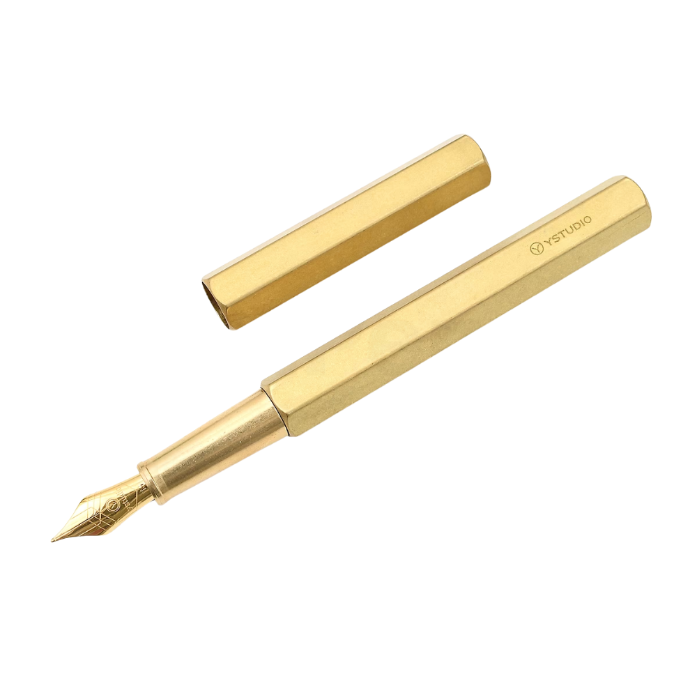 Ystudio Classic Revolve Fountain Pen Brass