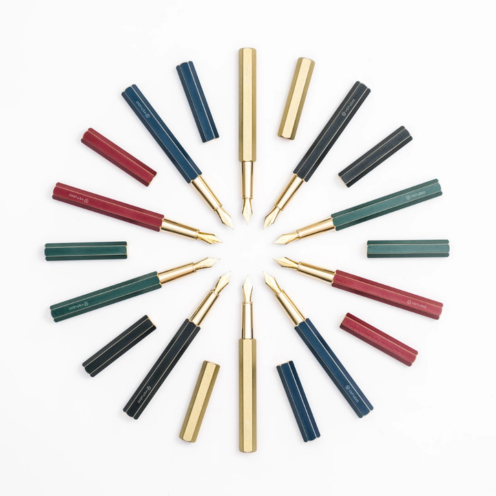 Ystudio Classic Revolve Fountain Pen Brass