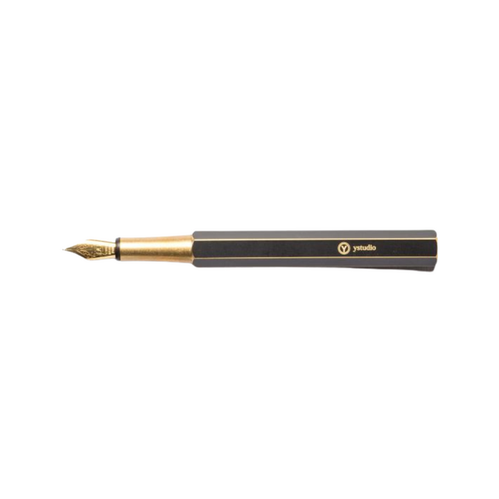 Ystudio Classic Revolve Portable Fountain Pen - Brassing — with packaging