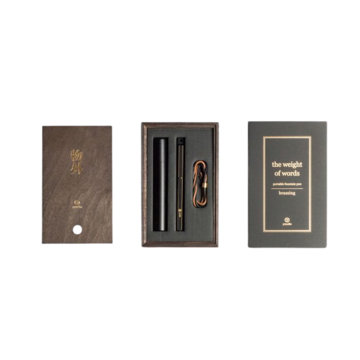Ystudio Classic Revolve Portable Fountain Pen - Brassing — engraving example