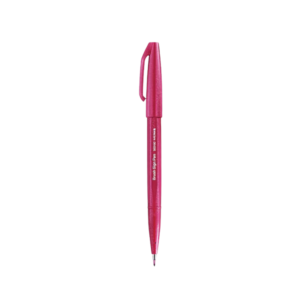 Pentel Touch Brush Sign Pen Burgundy — Pentel brush pen — premium stationery and lifestyle, at Cityluxe Singapore