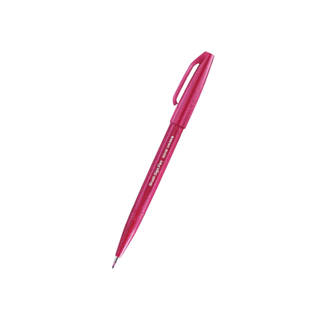 Pentel Touch Brush Sign Pen Burgundy — Pentel brush pen — premium stationery and lifestyle, at Cityluxe Singapore