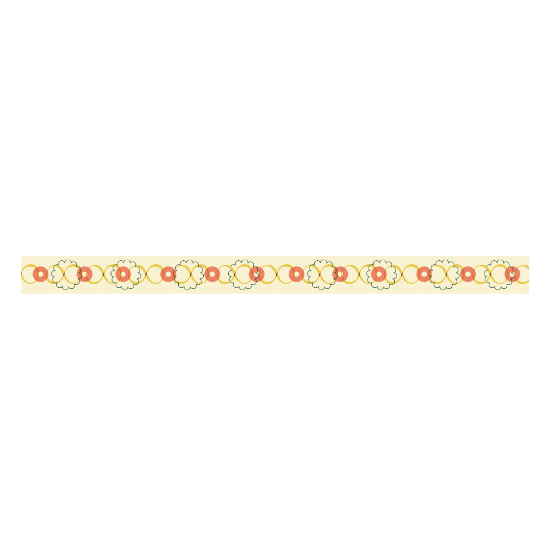 MT 1P Kamoi Retro Design Washi Tape - Button — applied on surface