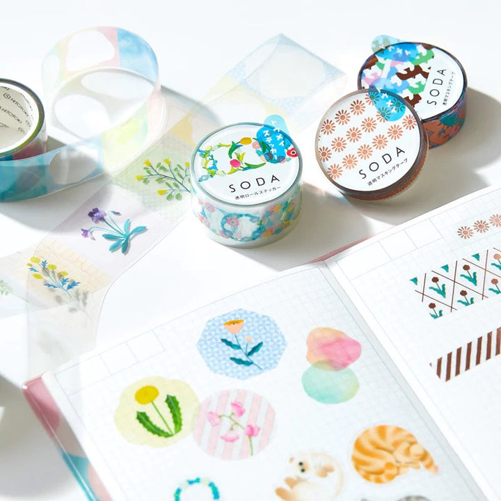KITTA Soda Transparent Masking Tape (Sticker Type) - Palette — applied on surface