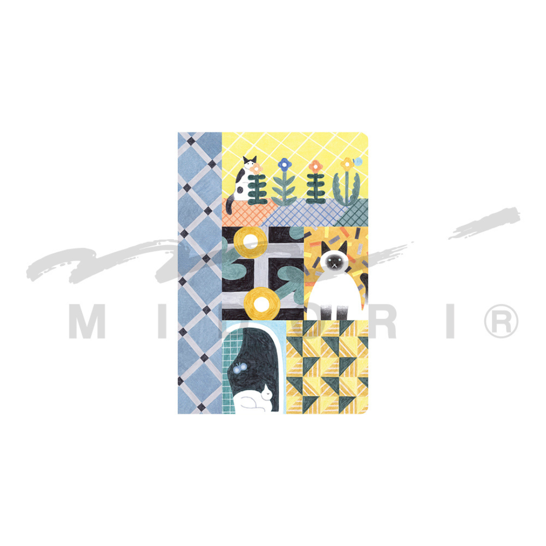 Midori Yuru Log Notebook [B6] - Cat — open spread