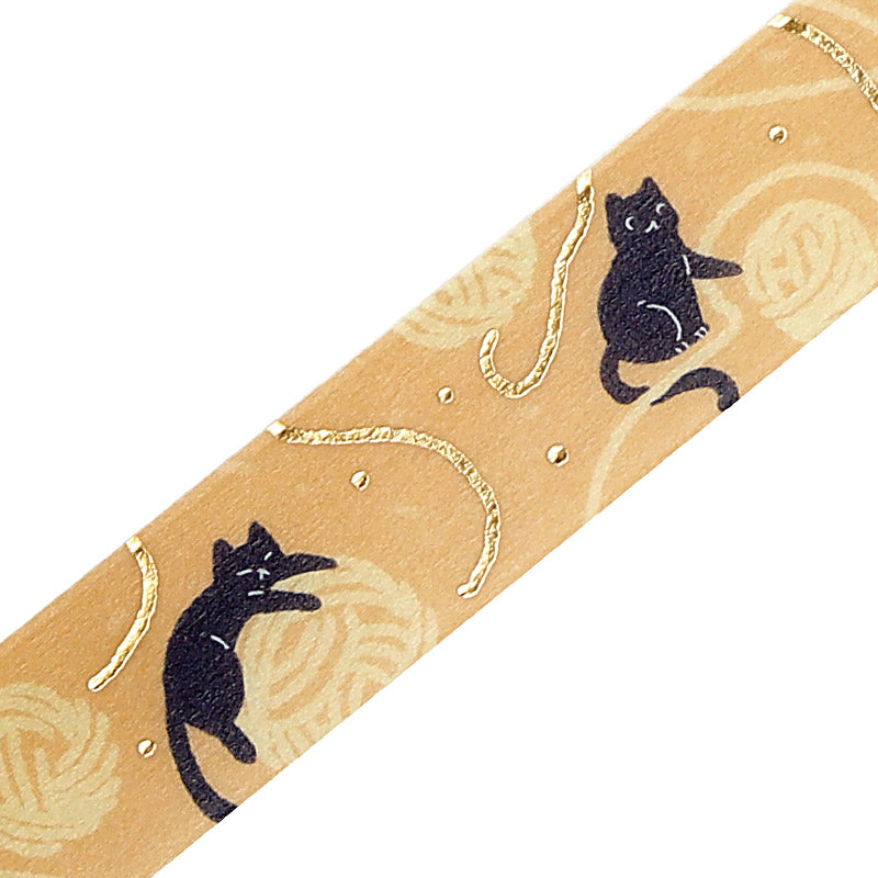 BGM Foil Stamping Masking Tape: Life - Cat and Thread — pattern detail