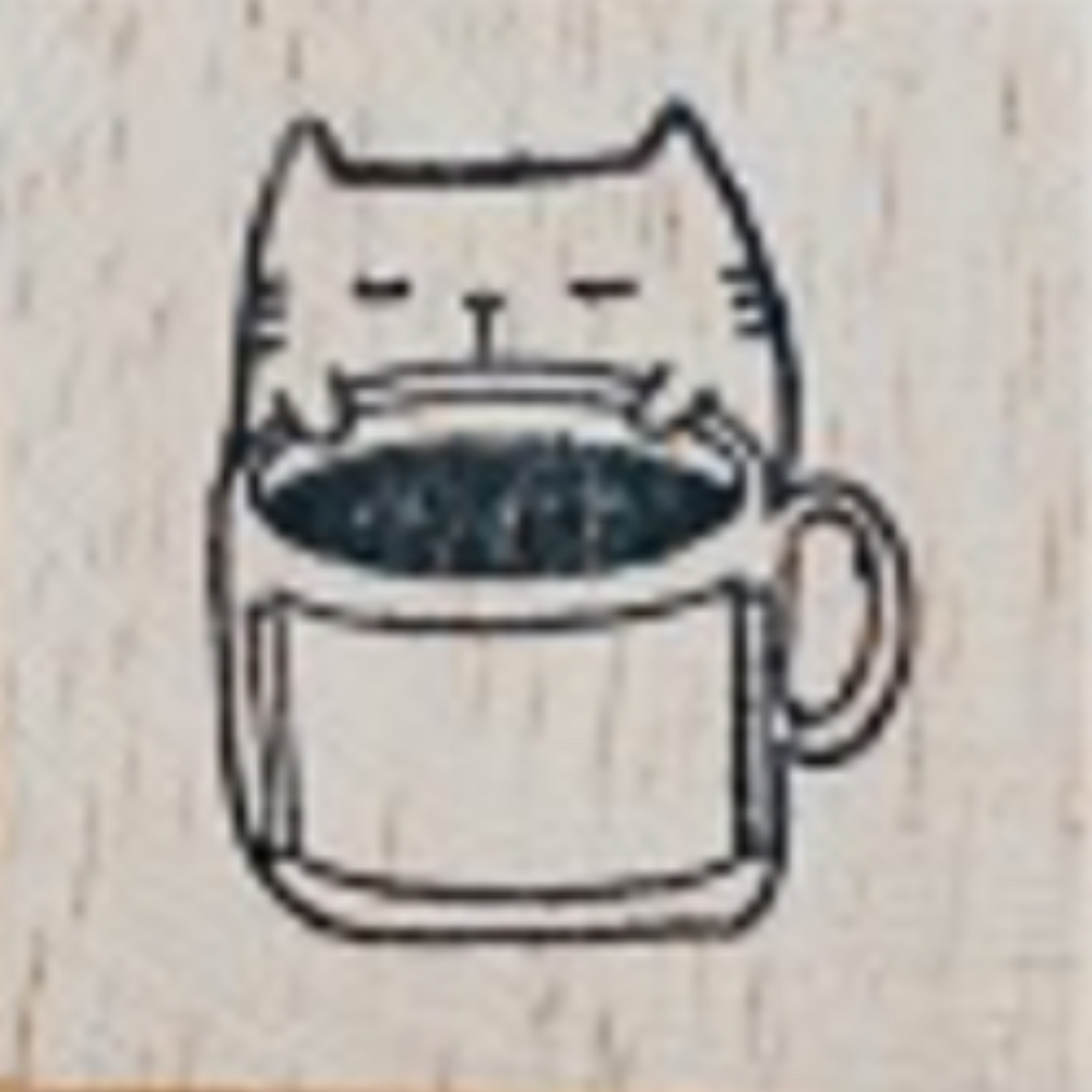 Catdoo Rubber Stamp - Coffee Label — side view