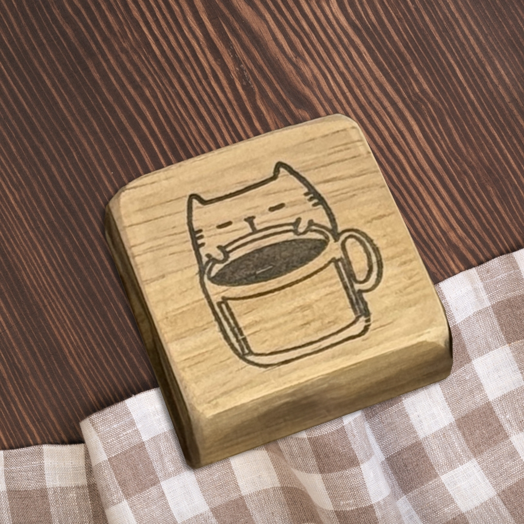 Catdoo Rubber Stamp - Coffee Label — front view
