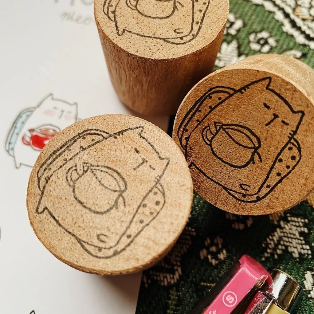 Catdoo Rubber Stamp - Coffee on my Sofa — front view