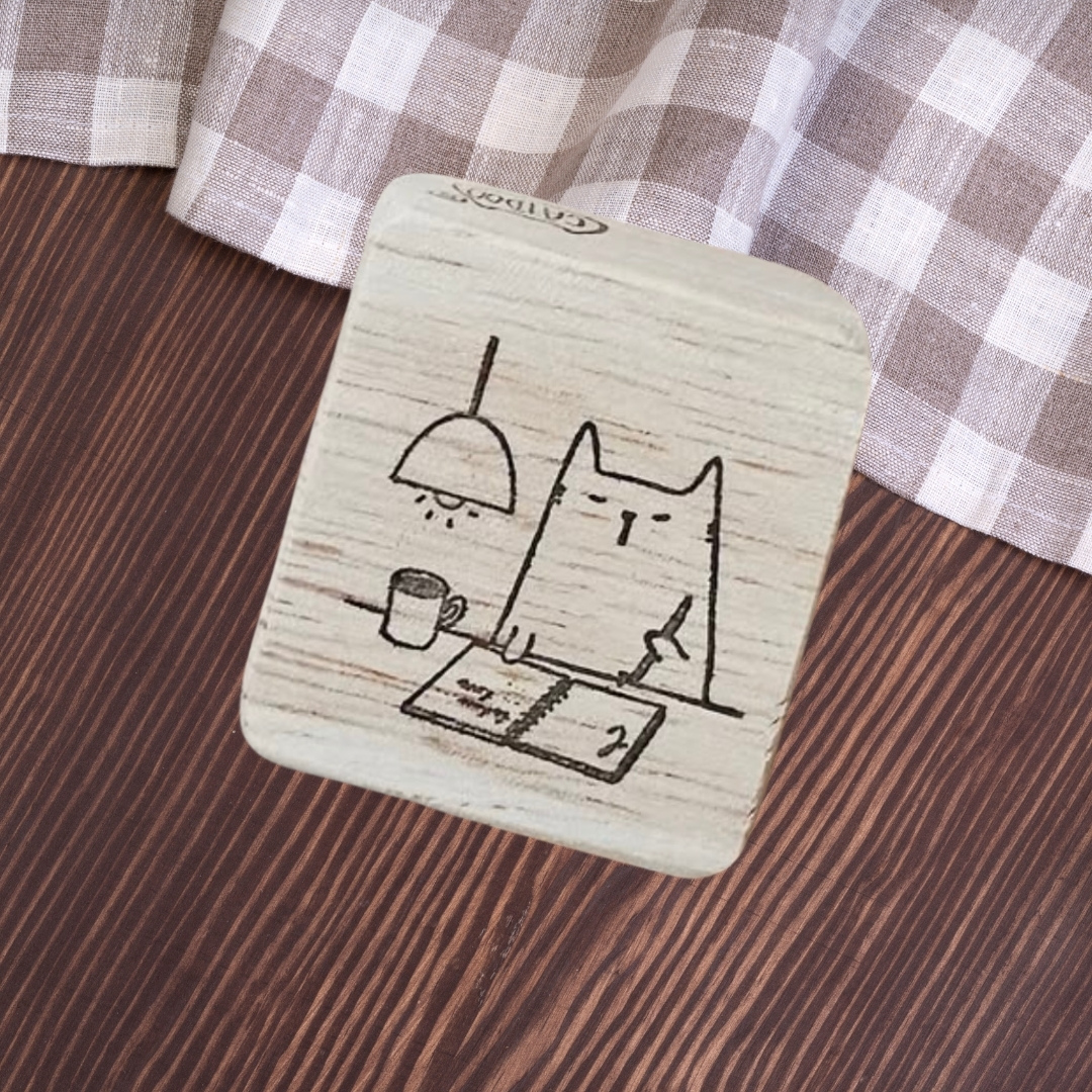 Catdoo Rubber Stamp - Midnight Catligraphy — front view