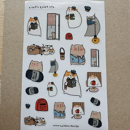 Catdoo Sticker - A Cat’s Quiet Life — front view