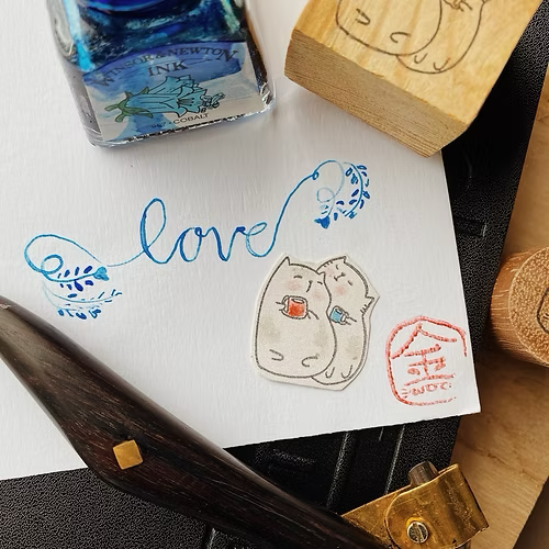 Catdoo Rubber Stamp - Loving Cuppa — side view