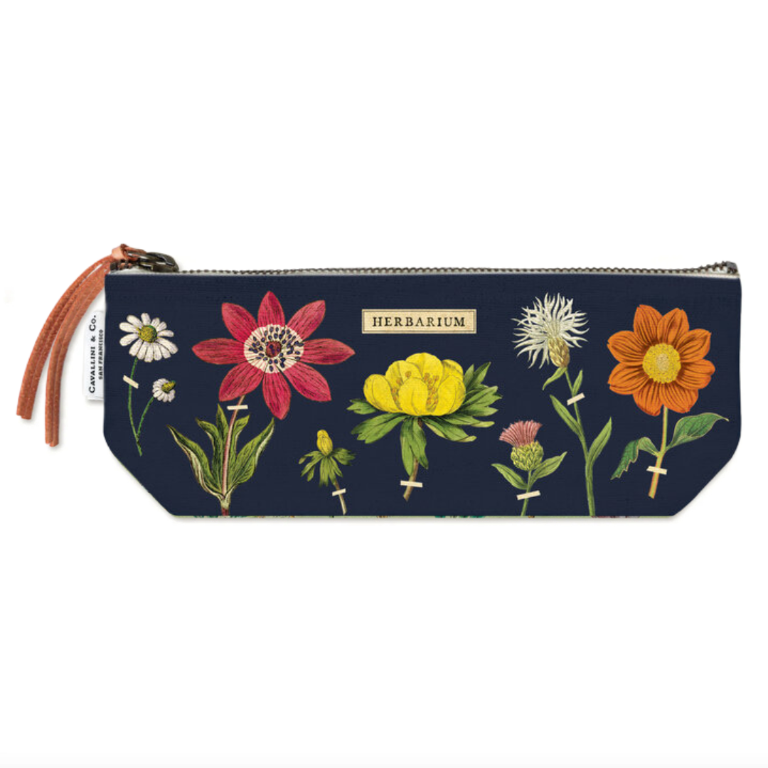 Cavallini Vintage Mini Pouch - Herbarium — front view