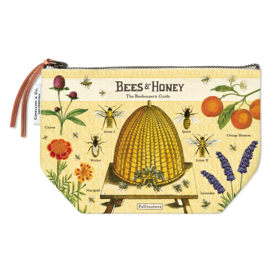 Cavallini Vintage Pouch in Bees & Honey — Cavallini carrying pouch — stationery storage and organisation, at Cityluxe Singapore
