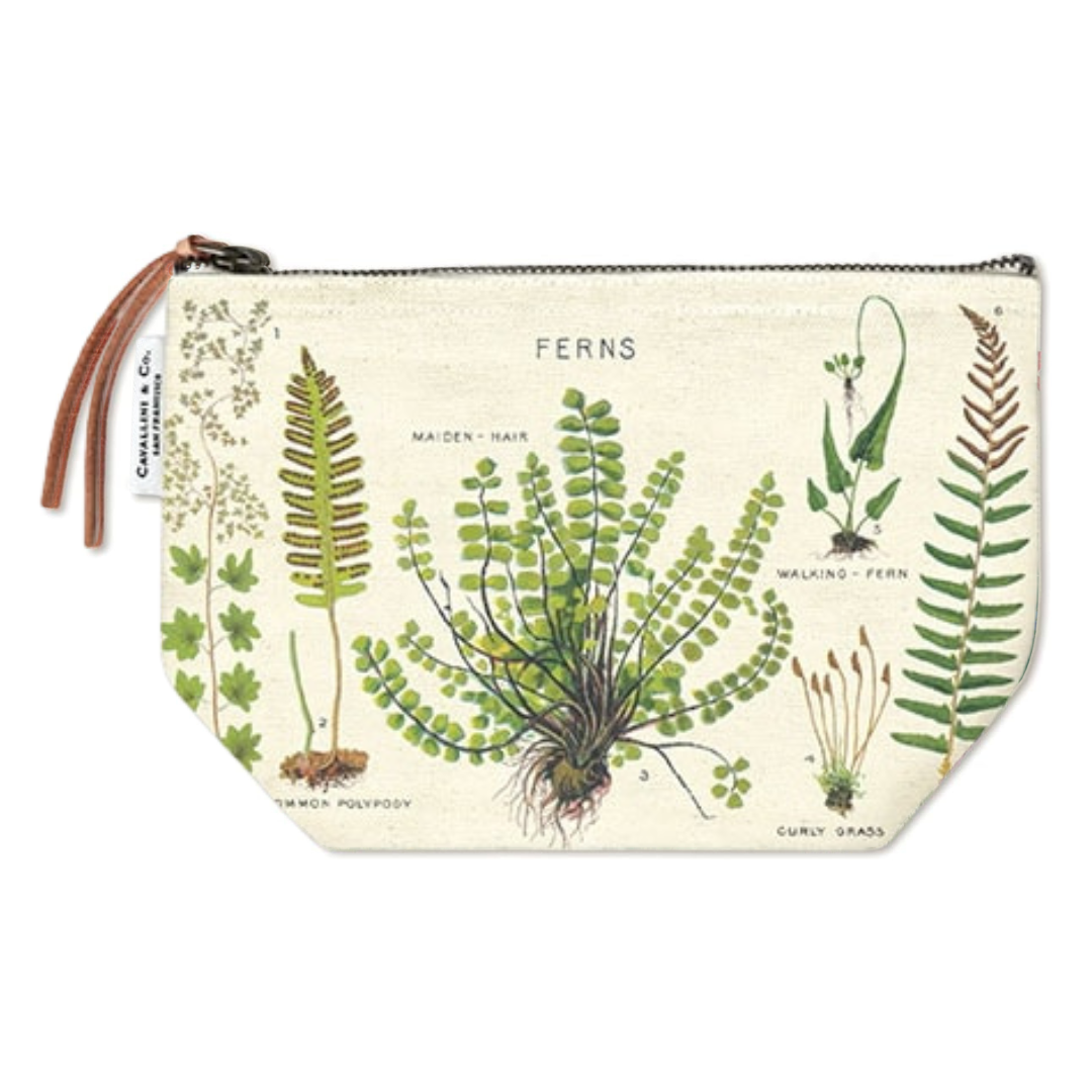 Cavallini Vintage Pouch Ferns — Cavallini carrying pouch — stationery storage and organisation, at Cityluxe Singapore